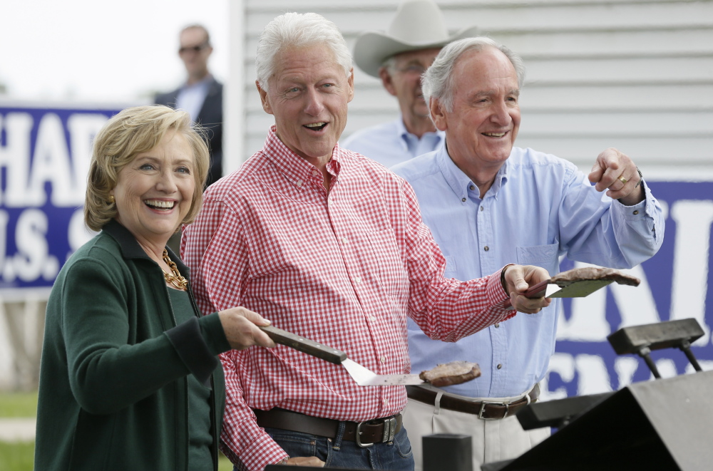 Hillary Pretends to Grill