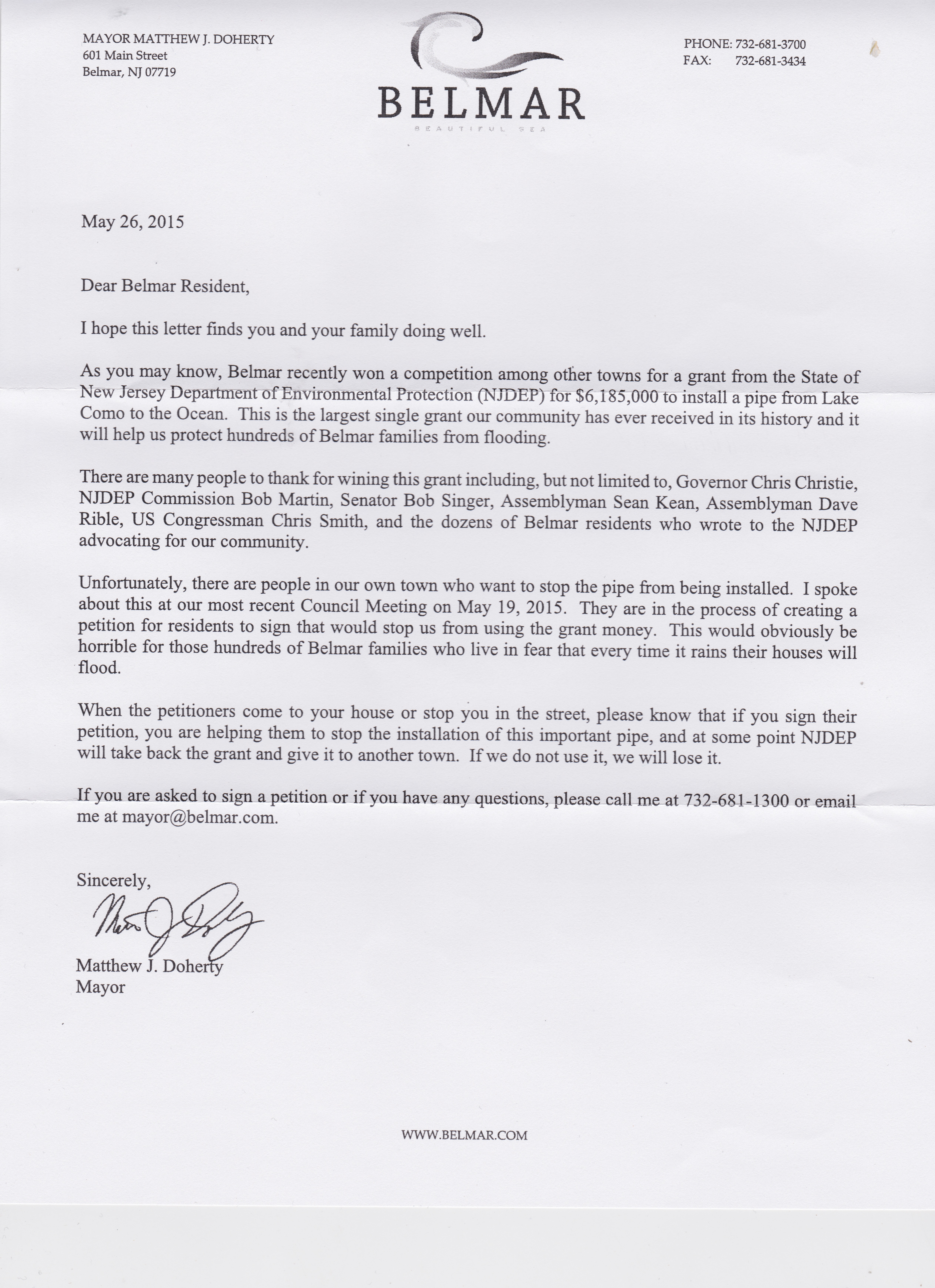 Mayor letter