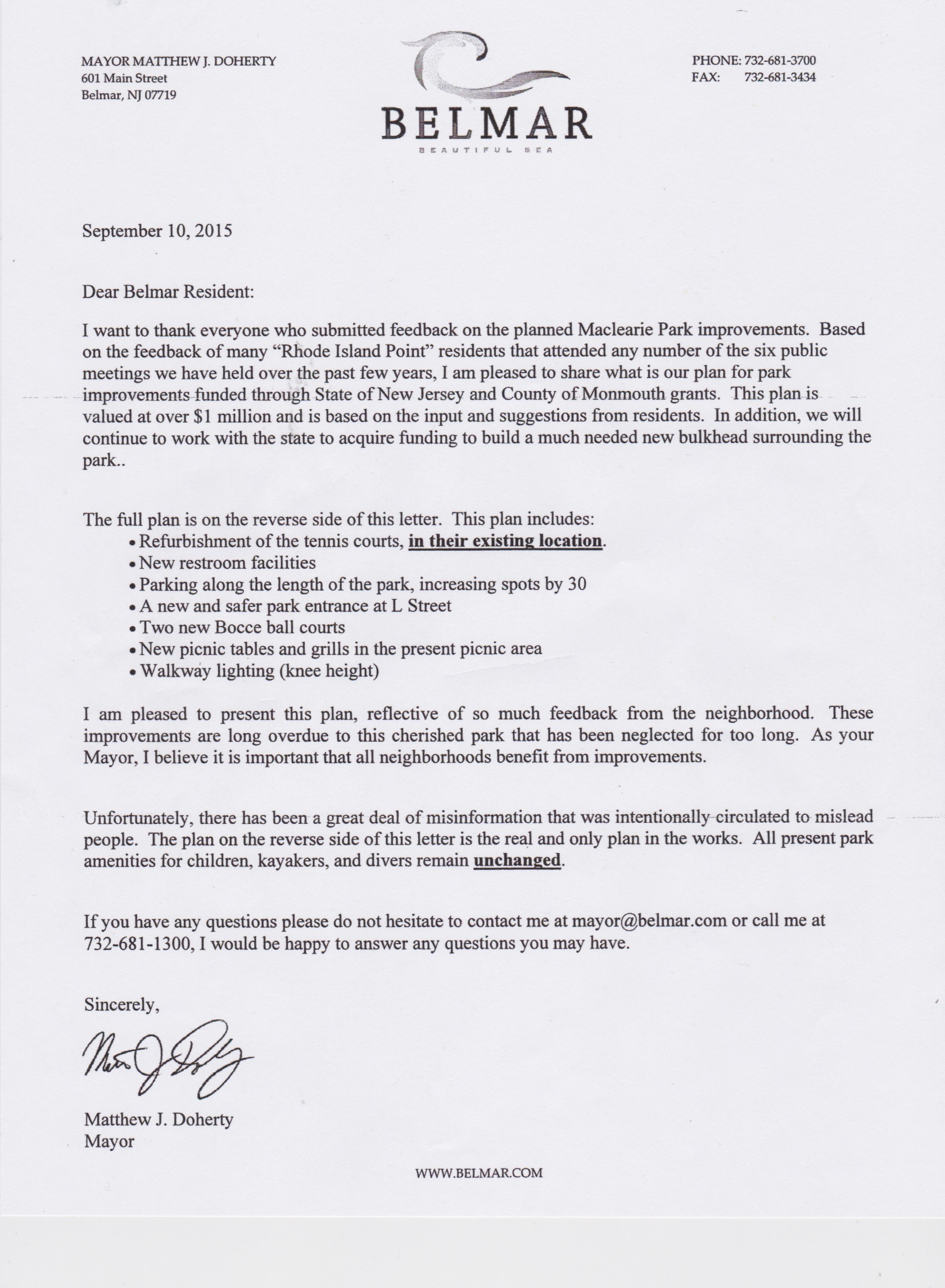 Doherty letter